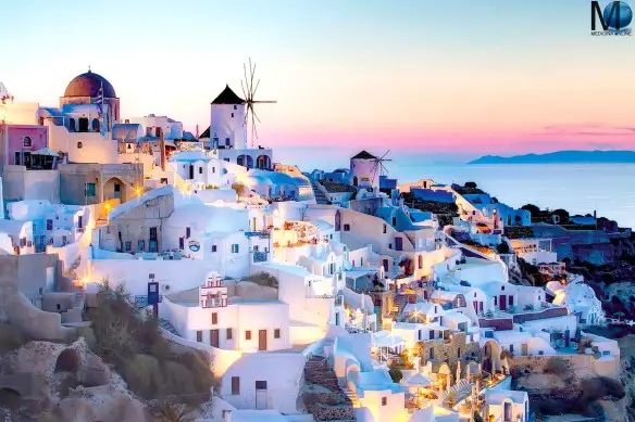 MEDICINA ONLINE Santorini ISLAND ISOLA GRECIA TRAGHETTI AEREO AEROPORTO CAPITALE CITTA PANORAMA VISTA TRAMONTO SAN VALENTINO AMORE SPIAGGIA Greece