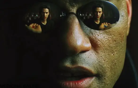 MEDICINA ONLINE MATRIX NEO MORPHEUS MATRIX PILLOLA ROSSA BLU SCELTA REALTA SCENA FILM CINEMA ANDERSON KEANU REEVES RED PILL BLUE PILL CHOICE SCENE WALLPAPER SFONDO.jpg